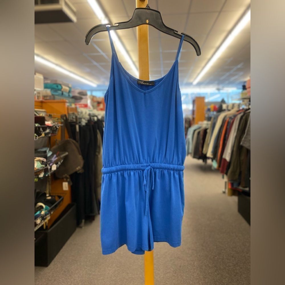 🛍️ Auxo Collection Ladies Lg Cotton Blue Romper